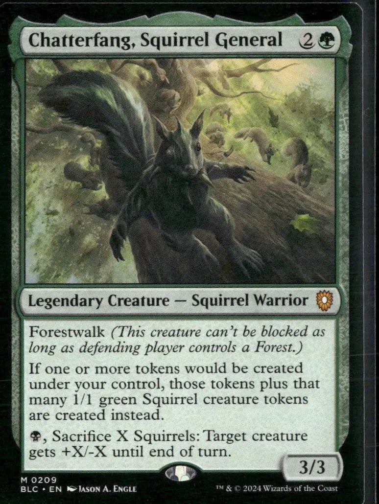 Commander: Bloomburrow Chatterfang, Squirrel General #209