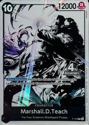 Marshall.D.Teach (4th Anniversary Treasure Campaign Pack) (P-100) - One Piece Promotion Cards Foil