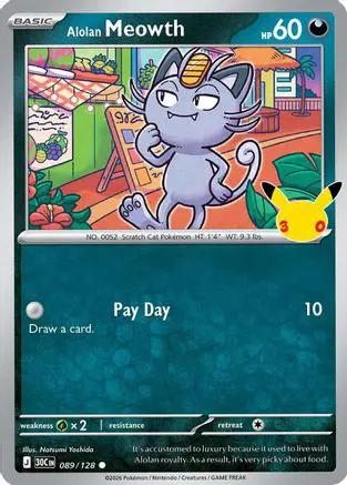 Alolan Meowth 089/128 - ME 30th Celebration Holofoil