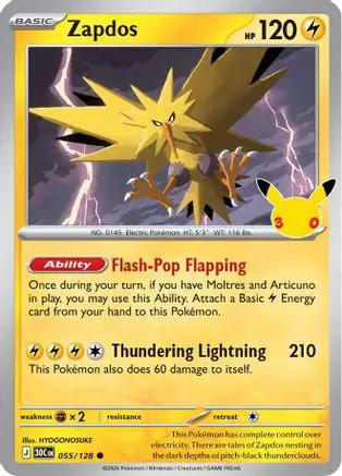 Zapdos 055/128 - ME 30th Celebration Holofoil