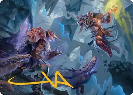 Garruk, Veiled Butcher // Garruk, Curse Breaker Art Card (Gold-Stamped Signature) (ASFRA-032) - Art Series: Reality Fracture