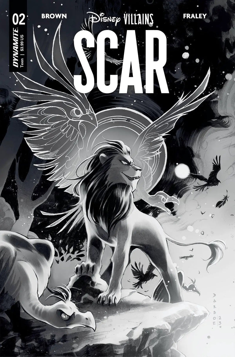 Disney Villains Scar #2 H 1:15 Karen Darboe B&W Variant (05/10/2023) Dynamite