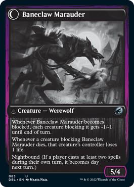 Baneblade Scoundrel // Baneclaw Marauder (DBL-085) - Innistrad: Double Feature: (Double Faced Transform)