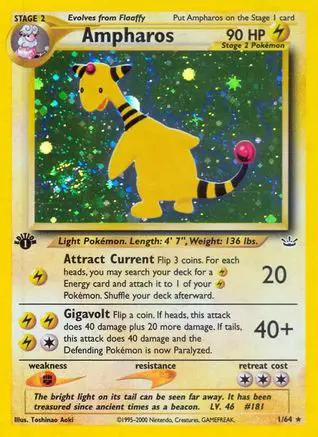 Ampharos 001/64 - Neo Revelation 1st Edition Holofoil