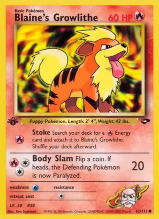 Blaine's Growlithe 062/132 - Gym Challenge 1st Edition