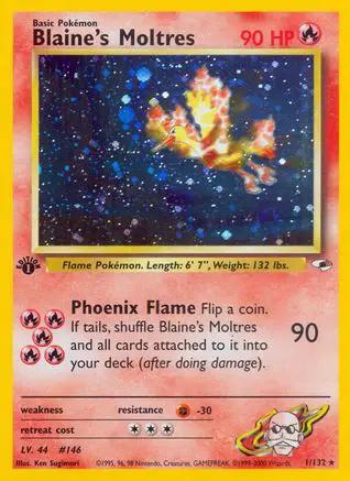 Blaine's Moltres 001/132 - Gym Heroes 1st Edition Holofoil