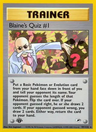 Blaine's Quiz # 097/132 - Gym Heroes 1st Edition