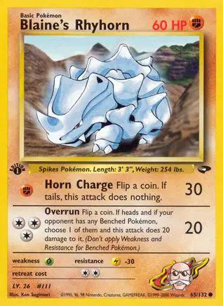 Blaine's Rhyhorn 065/132 - Gym Challenge 1st Edition
