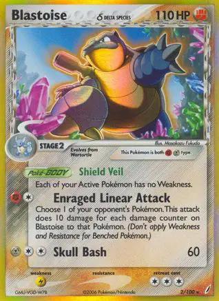 Blastoise (Delta Species) 002/100 - Crystal Guardians Holofoil