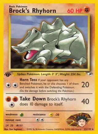 Brock's Rhyhorn 022/132 - Gym Heroes 1st Edition