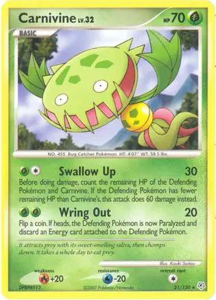 Carnivine 021/130 - Diamond and Pearl Reverse Holofoil