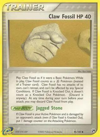 Claw Fossil 090/100 - Sandstorm Reverse Holofoil