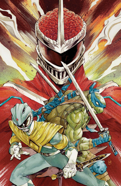 Mighty Morphin Power Rangers/Teenage Mutant Ninja Turtles III #4 H 1 in 100 Variant Edition Variant (Full Art, Foil, Hill)
