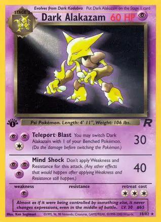 Dark Alakazam 018/82 - Team Rocket 1st Edition