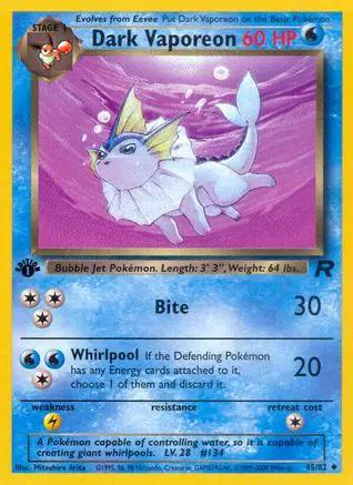 Dark Vaporeon 045/82 - Team Rocket 1st Edition