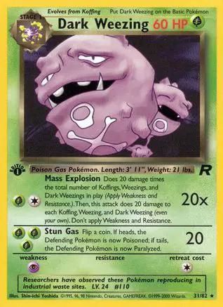 Dark Weezing 031/82 - Team Rocket 1st Edition