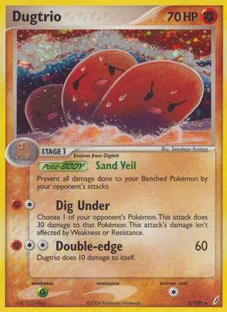 Dugtrio 005/100 - Crystal Guardians Reverse Holofoil