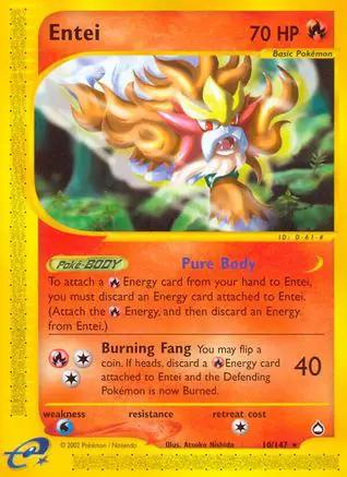 Entei 010/147 - Aquapolis Reverse Holofoil