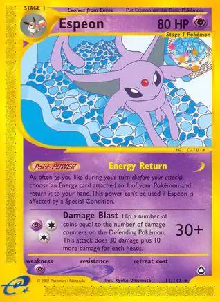 Espeon 011/147 - Aquapolis Reverse Holofoil