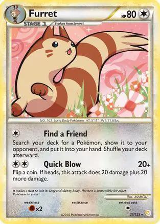 Furret 021/123 - HeartGold SoulSilver Reverse Holofoil