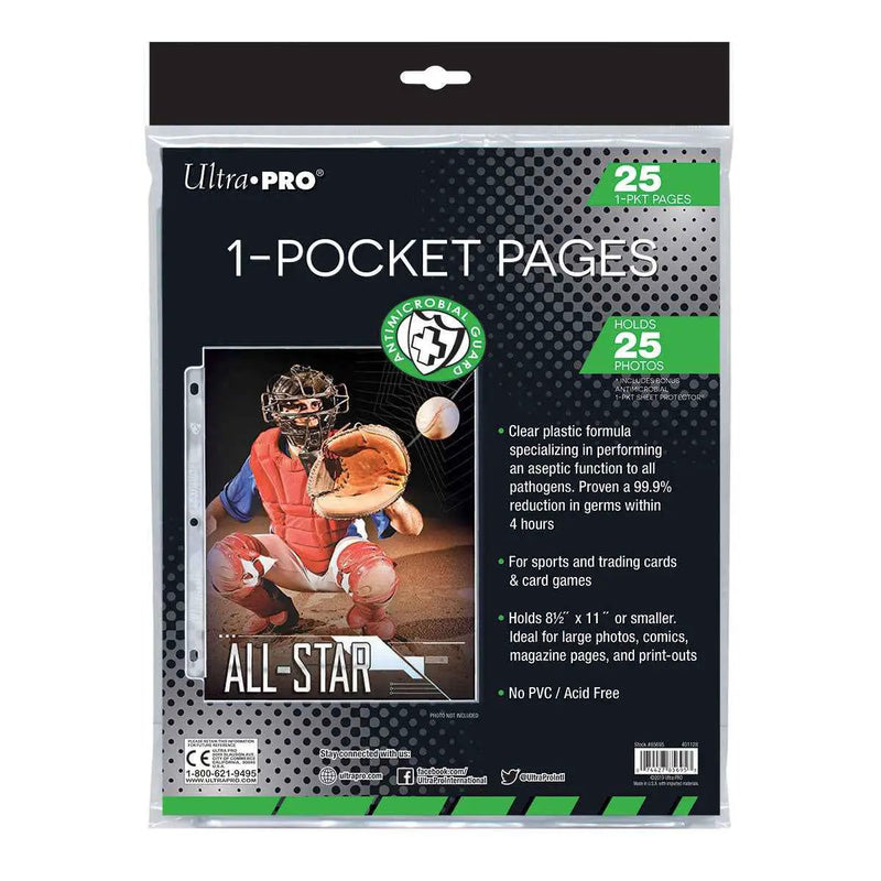 Anti-Microbial Guard 1-Pocket Pages (25ct) for 8-1/2
