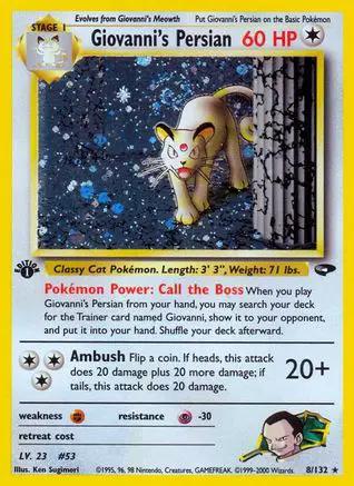 Giovanni's Persian 008/132 - Gym Challenge 1st Edition Holofoil
