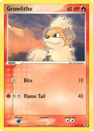Growlithe 064/112 - FireRed & LeafGreen Reverse Holofoil