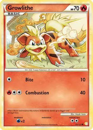 Growlithe 065/123 - HeartGold SoulSilver Reverse Holofoil