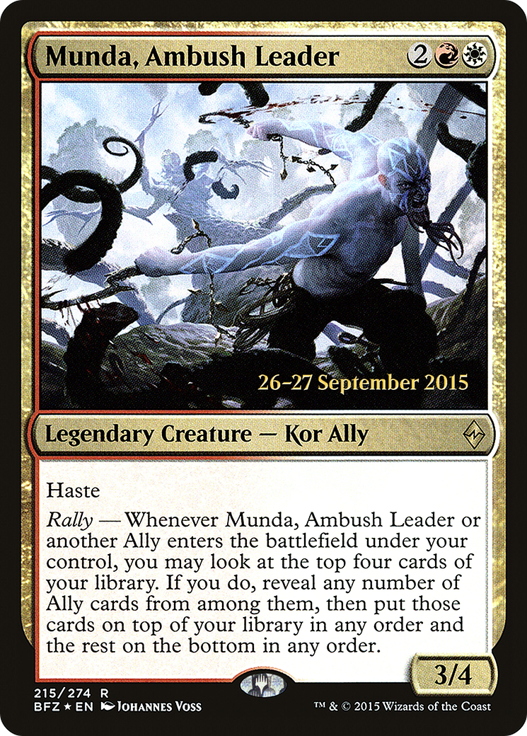 Munda, Ambush Leader (PRE-215S) - Battle for Zendikar Promos Foil
