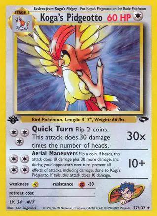 Koga's Pidgeotto 027/132 - Gym Challenge 1st Edition