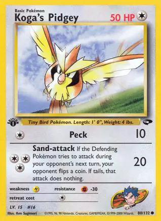 Koga's Pidgey 080/132 - Gym Challenge 1st Edition