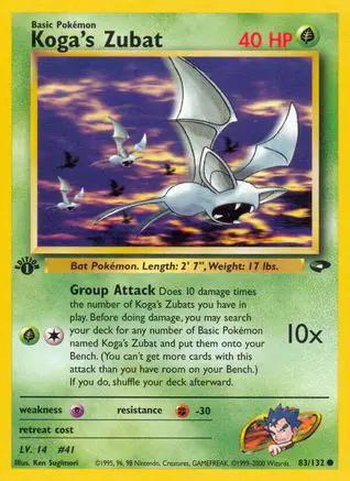 Koga's Zubat 083/132 - Gym Challenge 1st Edition