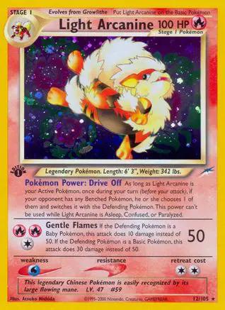 Light Arcanine 012/105 - Neo Destiny 1st Edition Holofoil