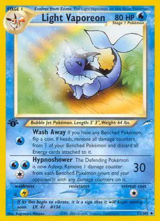 Light Vaporeon 052/105 - Neo Destiny 1st Edition