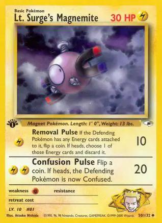 Lt. Surge's Magnemite 050/132 - Gym Heroes 1st Edition