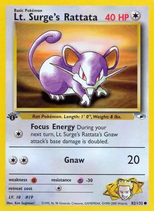 Lt. Surge's Rattata 082/132 - Gym Heroes 1st Edition