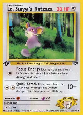 Lt. Surge's Rattata 085/132 - Gym Challenge 1st Edition