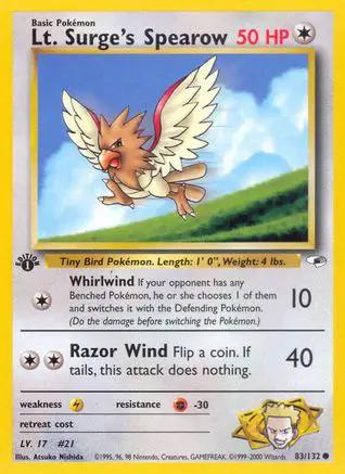 Lt. Surge's Spearow 083/132 - Gym Heroes 1st Edition