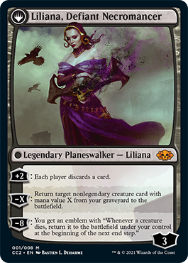Liliana, Heretical Healer // Liliana, Defiant Necromancer (CC2-001) - Commander Collection: Black: (originpwdfc) Foil