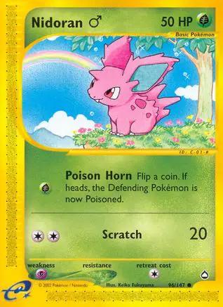 Nidoran M 096/147 - Aquapolis Reverse Holofoil