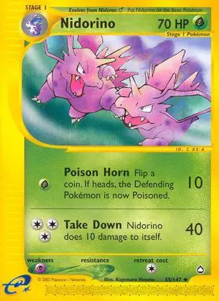 Nidorino 055/147 - Aquapolis Reverse Holofoil