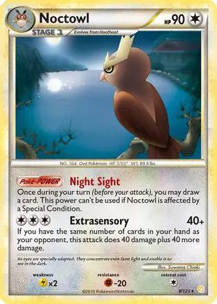 Noctowl 008/123 - HeartGold SoulSilver Reverse Holofoil