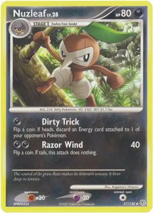 Nuzleaf 057/130 - Diamond and Pearl Reverse Holofoil
