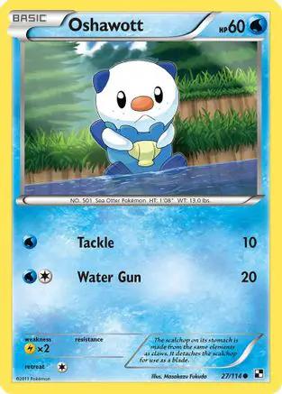 Oshawott 027/114 - Black and White Reverse Holofoil