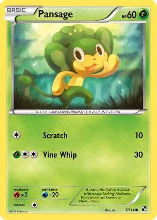 Pansage 007/114 - Black and White Reverse Holofoil