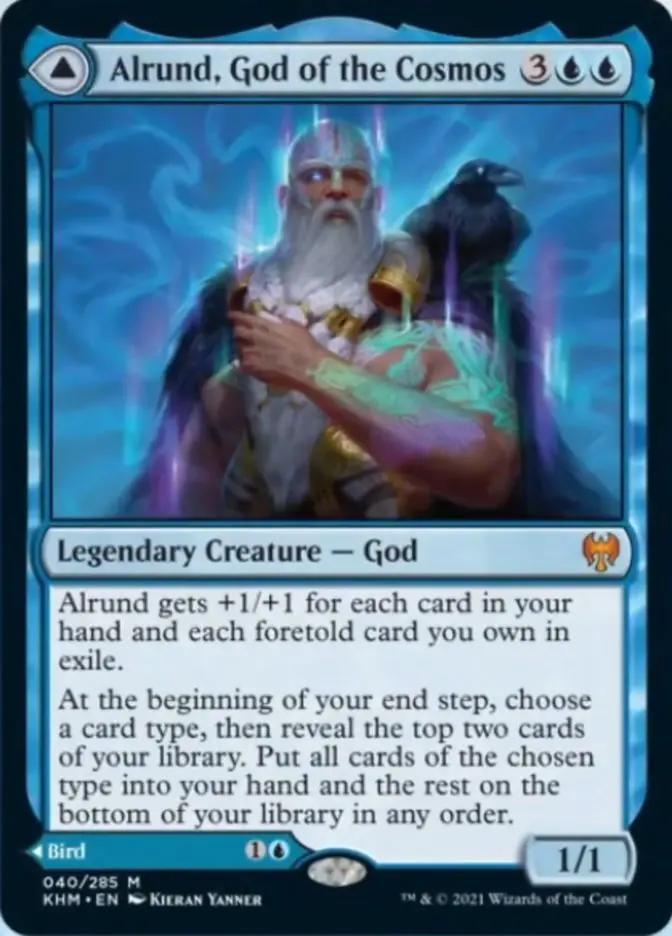 Alrund, God of the Cosmos // Hakka, Whispering Raven (KHM-040) - Kaldheim Foil