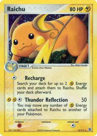 Raichu 012/112 - FireRed & LeafGreen Reverse Holofoil