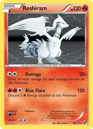 Reshiram 026/114 - Black and White Reverse Holofoil