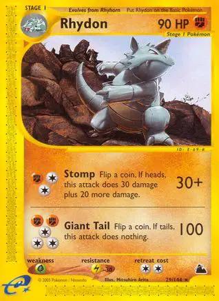 Rhydon 029/144 - Skyridge Reverse Holofoil