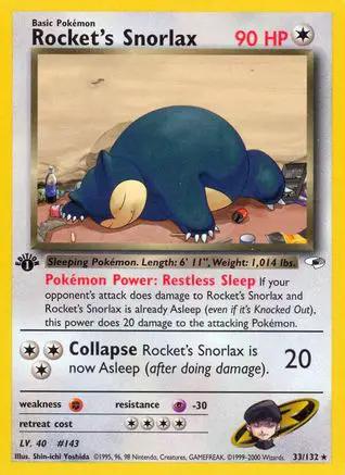 Rocket's Snorlax 033/132 - Gym Heroes 1st Edition